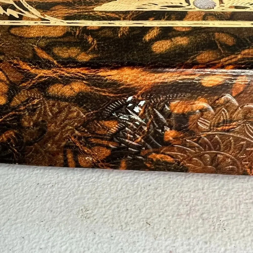 Egyptian Leather Jewelry Box Handmade Chariot Design Trinket Box Embossed